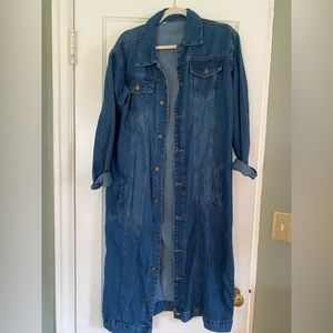 Long Denim Coat - Size M